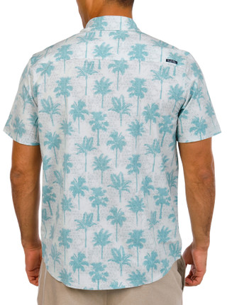 Thumbnail 3: Salt Life Salt Life Mens Palm Haze Short Sleeve Buttoned Down Shirt 