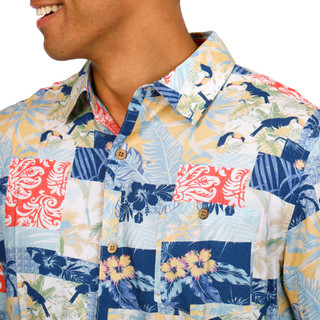 Thumbnail 2: Caribbean Joe Caribbean Joe Mens Short Sleeve Tropics Button Down Shirt 