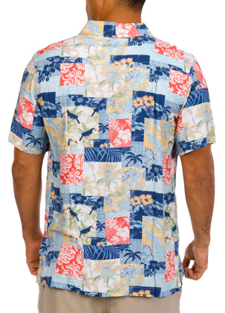 Thumbnail 3: Caribbean Joe Caribbean Joe Mens Short Sleeve Tropics Button Down Shirt 