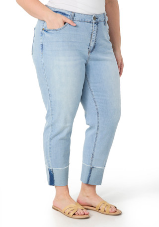 Thumbnail 2: SEVEN7 Seven7 Plus Slim Straight High Rise Cuff Jeans 