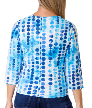 Thumbnail 3: Onque Casual Onque Casual Womens 3/4 Sleeve Embellished Tie Front Top 