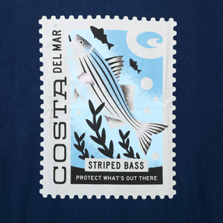 Thumbnail 3: COSTA Costa Mens Postal Stamp Bass T-Shirt 