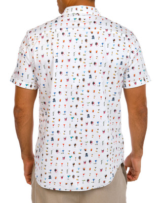 Thumbnail 2: ROBERT GRAHAM Robert Graham Mens Short Sleeve Booze Button Down Shirt 