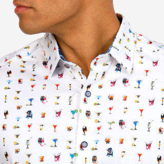 Thumbnail 3: ROBERT GRAHAM Robert Graham Mens Short Sleeve Booze Button Down Shirt 