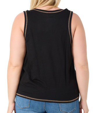 Thumbnail 2: Blue Sol Blue Sol Plus Sleeveless Luxey Solid Tank Top 