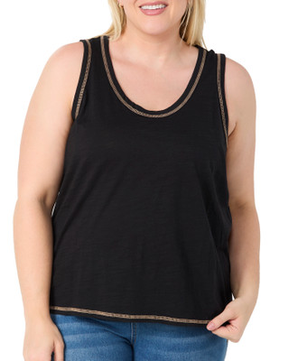 Thumbnail 1: Blue Sol Blue Sol Plus Sleeveless Luxey Solid Tank Top 