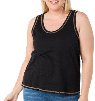 Thumbnail 3: Blue Sol Blue Sol Plus Sleeveless Luxey Solid Tank Top 