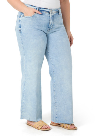 Thumbnail 3: Kensie Kensie Plus The Kaya High Rise Wide Leg Jeans 