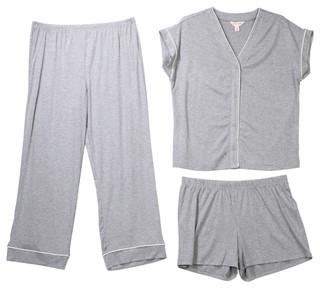 Thumbnail 1: Como Como Womens 3 Pc Short Sleeve Pajama Set 