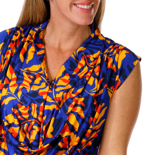 Thumbnail 2: ZAC AND RACHEL Zac and Rachel Womens Sleeveless Palm Drape Neck Top 