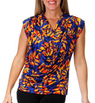 Thumbnail 1: ZAC AND RACHEL Zac and Rachel Womens Sleeveless Palm Drape Neck Top 