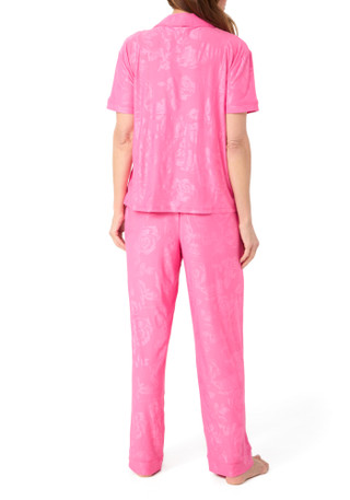 Thumbnail 3: JACLYN Jaclyn Womens 2 Pc Embossed Roses Yummy Pajama Set 