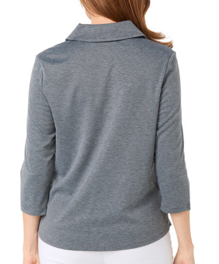 Thumbnail 3: Love Scarlett Love Scarlett Womens 3/4 Sleeve Ponte Zip Neck Top 