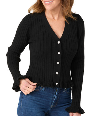 Thumbnail 3: LAUNDRY BY SHELLI SEGAL Laundry by Shelli Segal Womens Ruffle Trim Cardigan 