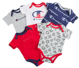 Thumbnail 1: Champion Champion Baby Boys 5 Pc Logo Bodysuit Set 