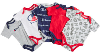 Thumbnail 2: Champion Champion Baby Boys 5 Pc Logo Bodysuit Set 