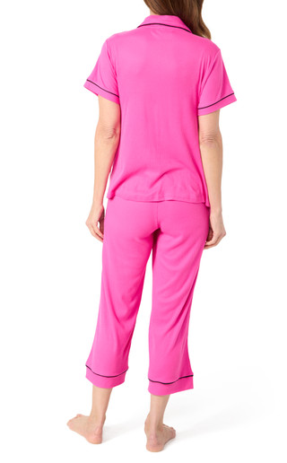 Thumbnail 2: BCBGMAXAZRIA BCBGMAXAZRIA Womens 2 Pc Short Sleeve Pajama & Pants Set 