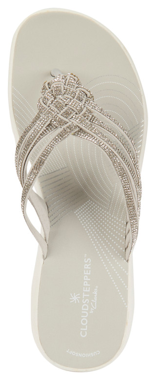 Thumbnail 2: Clarks Clarks Womens Cloudsteppers Breeze Gem Flip Flop Sandals 
