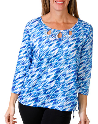 Thumbnail 1: Hearts of Palm Hearts of Palm Womens 3/4 Sleeve Ruched Side Top 