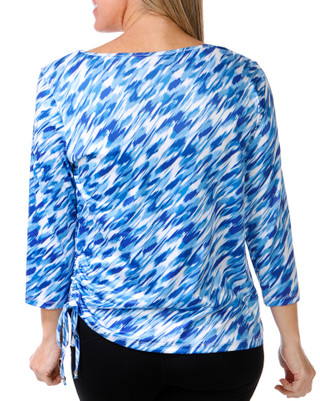 Thumbnail 3: Hearts of Palm Hearts of Palm Womens 3/4 Sleeve Ruched Side Top 