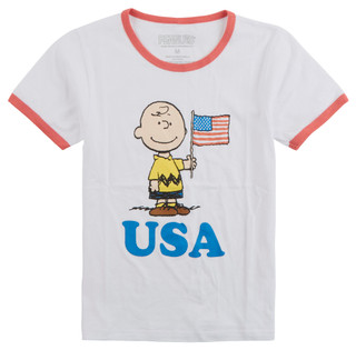 Thumbnail 1: Peanuts Peanuts Juniors Charlie Brown American Flag Tee 