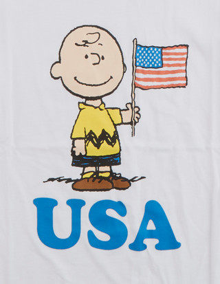 Thumbnail 3: Peanuts Peanuts Juniors Charlie Brown American Flag Tee 