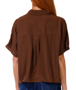 Thumbnail 2: RACHEL ROY Rachel Roy Womens Short Sleeve Oversized Button Down Shirt 