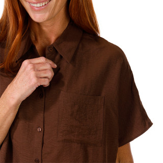 Thumbnail 3: RACHEL ROY Rachel Roy Womens Short Sleeve Oversized Button Down Shirt 