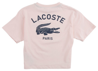 Thumbnail 3: Lacoste Lacoste Big Girls Short Sleeve Side Logo Tee 