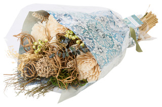 Thumbnail 2: . Naturally Silk Ivory Blossom Spring Bouquet 