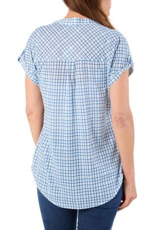 Thumbnail 2: White/Blue Mini Plaid