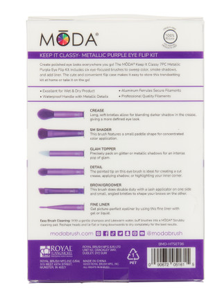 Thumbnail 2: Moda 7 Pc Eye Flip Make Up Brush Kit 