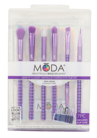 Thumbnail 1: Moda 7 Pc Eye Flip Make Up Brush Kit 