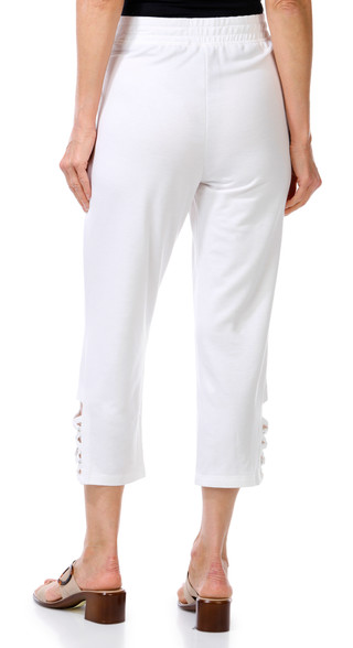 Thumbnail 2: Onque Onque Womens Solid Lattice Trim Capris 