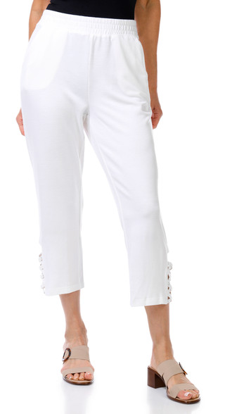 Thumbnail 1: Onque Onque Womens Solid Lattice Trim Capris 