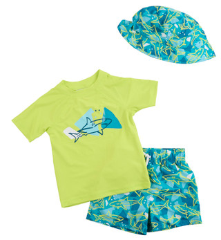 Thumbnail 1: Floatimini Floatmini Toddler Boys 3 Pc Terrazzo Sharks Swimsuit Set 