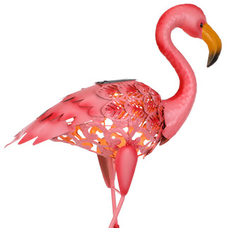 Thumbnail 2: Coastal Home Coastal Home 27 in Solar Metal Flamingo Garden Figurine 