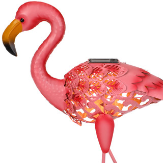 Thumbnail 4: Coastal Home Coastal Home 27 in Solar Metal Flamingo Garden Figurine 