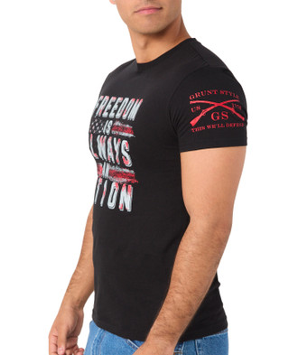 Thumbnail 3: GRUNT STYLE Grunt Style Mens Short Sleeve Always Freedom Flag T-Shirt 