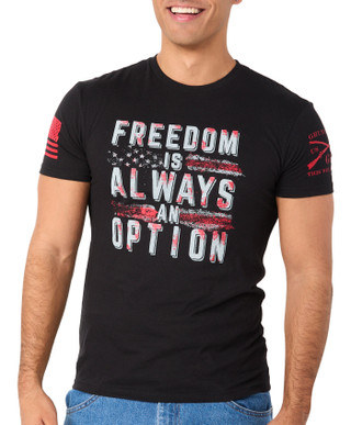 Thumbnail 1: GRUNT STYLE Grunt Style Mens Short Sleeve Always Freedom Flag T-Shirt 