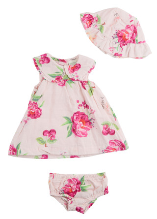 Thumbnail 1: TED BAKER Ted Baker Baby Girls 3 Pc Short Sleeve Woven Floral Dress 