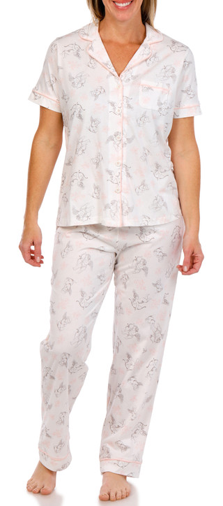 Thumbnail 1: POPPY & CLAY Poppy & Clay Womens Short Sleeve 2 Pc Angel Pajama Set 
