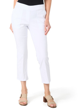 Thumbnail 3: Love Scarlett Love Scarlett Petite Crochet Trim Kick Flare Ankle Pants 