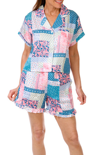 Thumbnail 1: SIMPLY SOUTHERN Simply Southern Womens 2 Pc Quilt Satin Pajama Set 