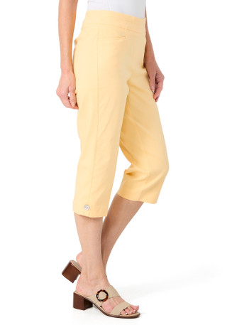 Thumbnail 2: Coral Bay Coral Bay Petite Mother of Pearl Button Tab Capris 