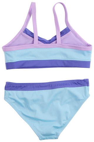 Thumbnail 2: Breaking Waves Breaking Waves Big Girls 2 Pc Bikini Colorblock Swimsuit 