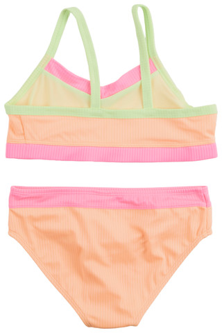 Thumbnail 2: Breaking Waves Breaking Waves Big Girls 2 Pc Bikini Colorblock Swimsuit 