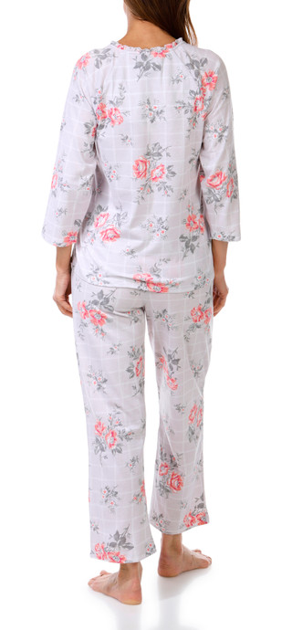 Thumbnail 4: Carole Hochman Carole Hochman Petite 3/4 Sleeve 2 Pc Floral Pajama Set 