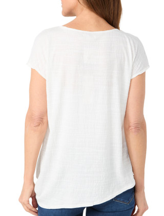 Thumbnail 3: MAX STUDIO Max Studio Womens Short Sleeve Side Tie Crinkle Top 