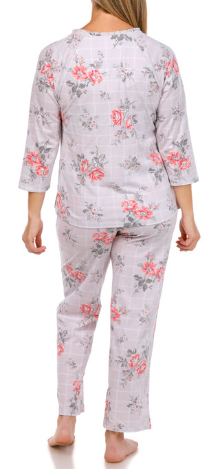 Thumbnail 2: Carole Hochman Carole Hochman Womens 3/4 Sleeve 2 Pc Floral Pajama Set 